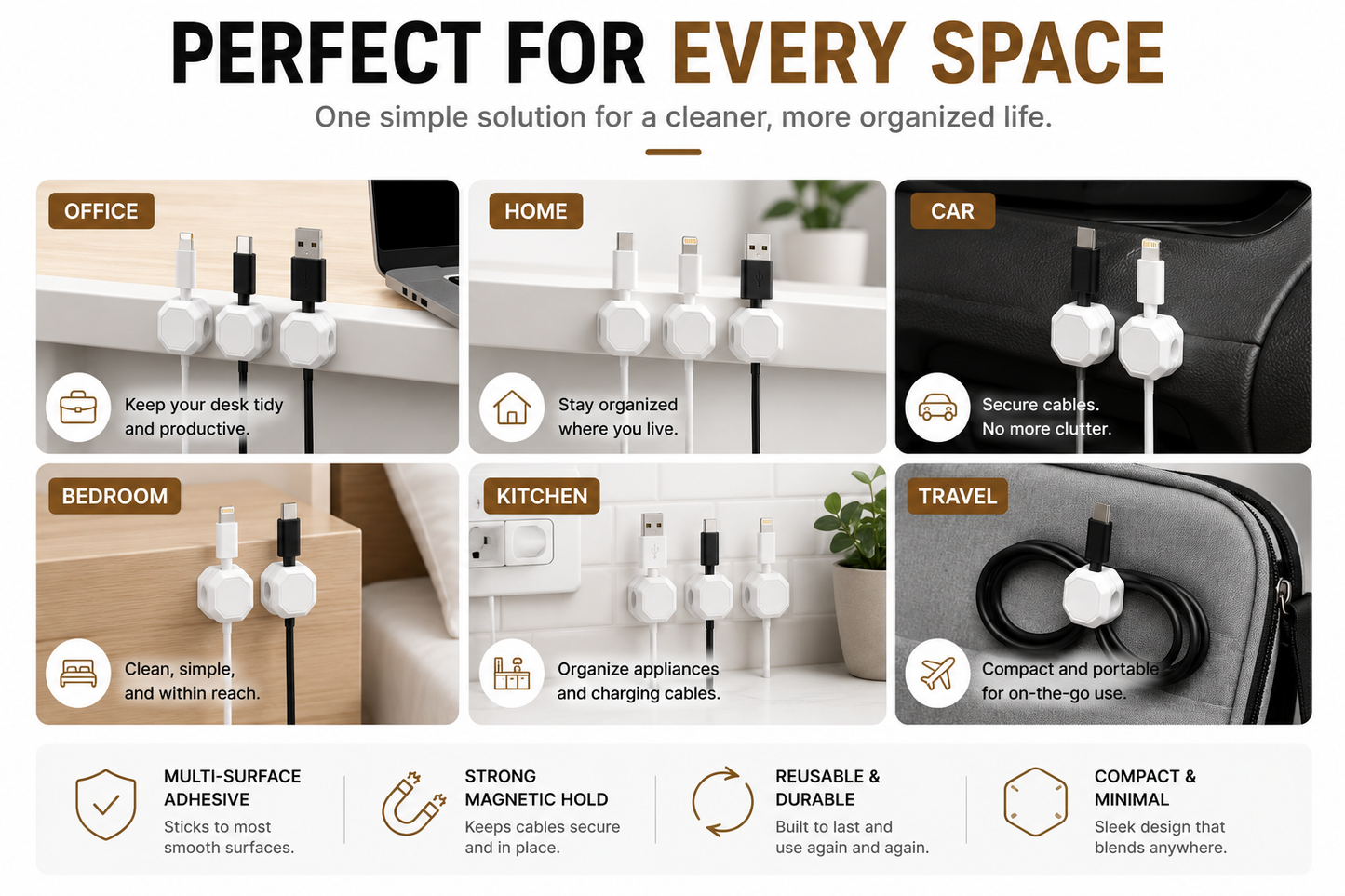 Executive Magnetic Cable Clips